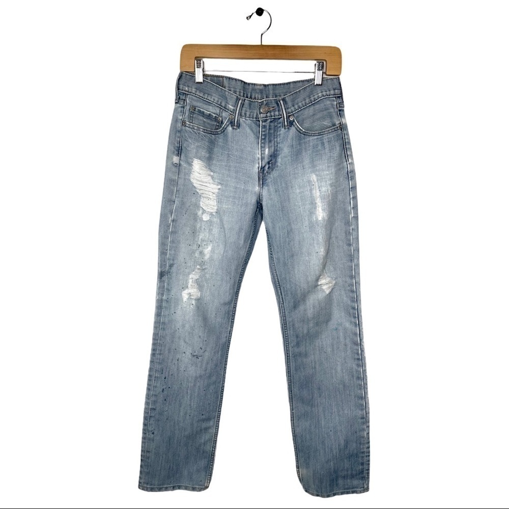 Levi’s 514 Paint Splatter Distressed Straight Leg